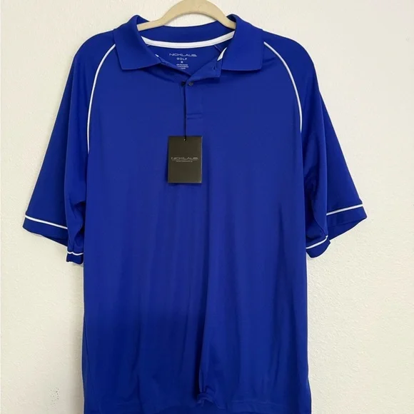 NICKLAUS Golf ⛳️ Vibrant Blue Men's Polo Shirt - Picture 2 of 4